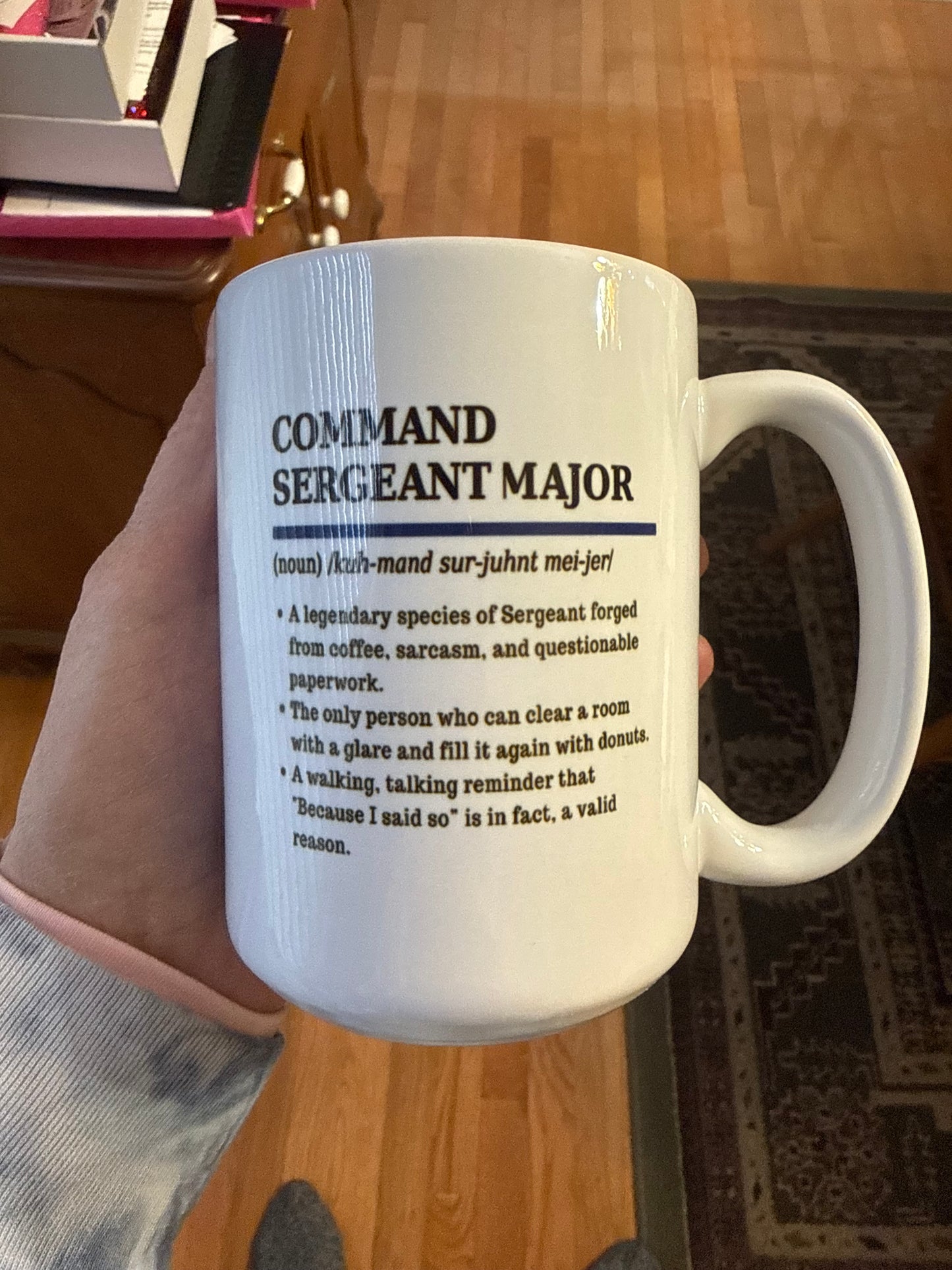 Military Leadership Mug – Commander or Command Sergeant Major | 15 oz Ceramic. Custom