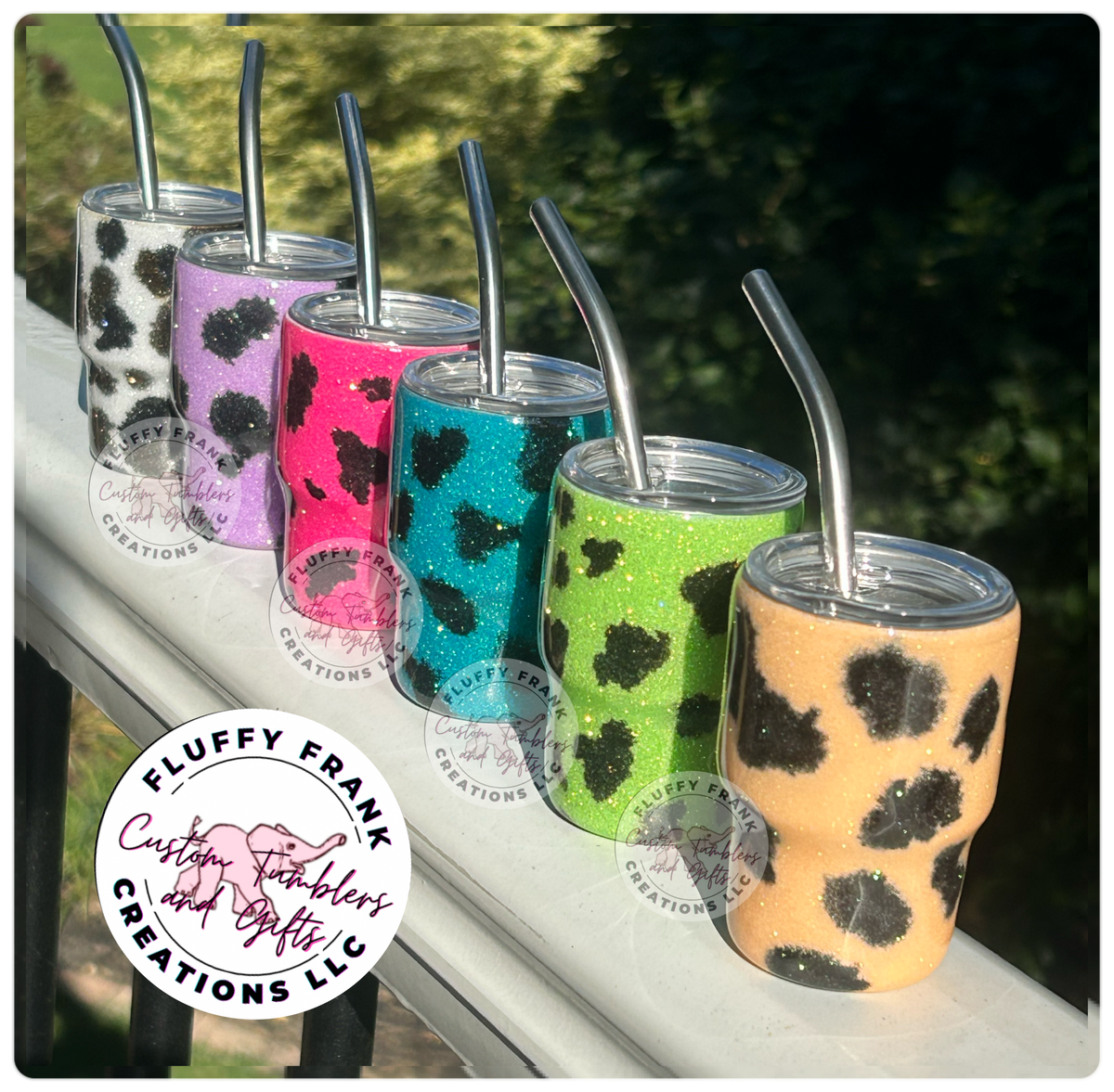 Mini tumblers (3oz)- Cow print - ready to ship – FluffyFrankCreationsLLC