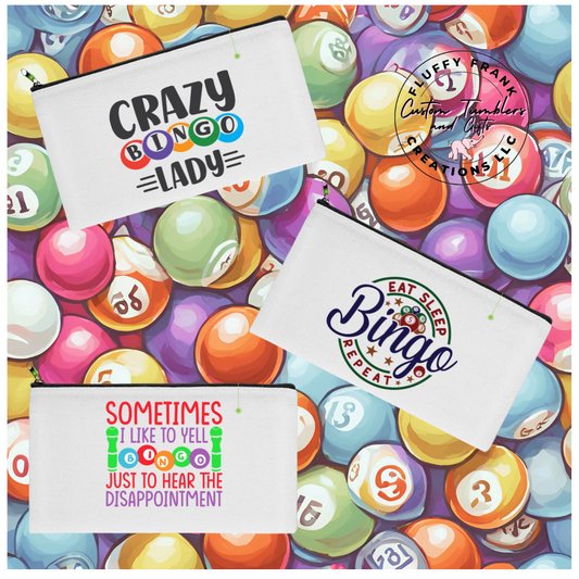 Canvas Bingo Themed Zipper pouch