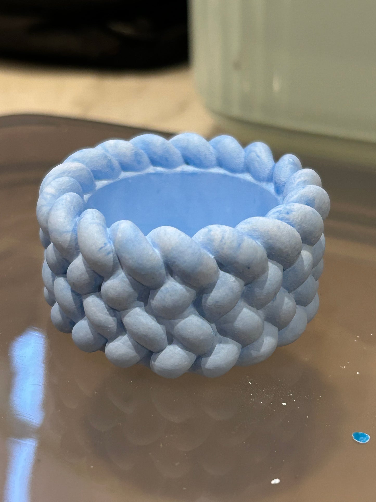 Pastel Tea Light holder. Eco resin, hand poured Trinkets