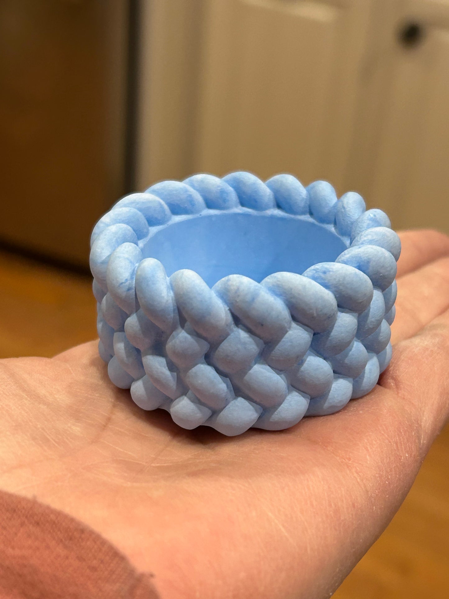 Pastel Tea Light holder. Eco resin, hand poured Trinkets