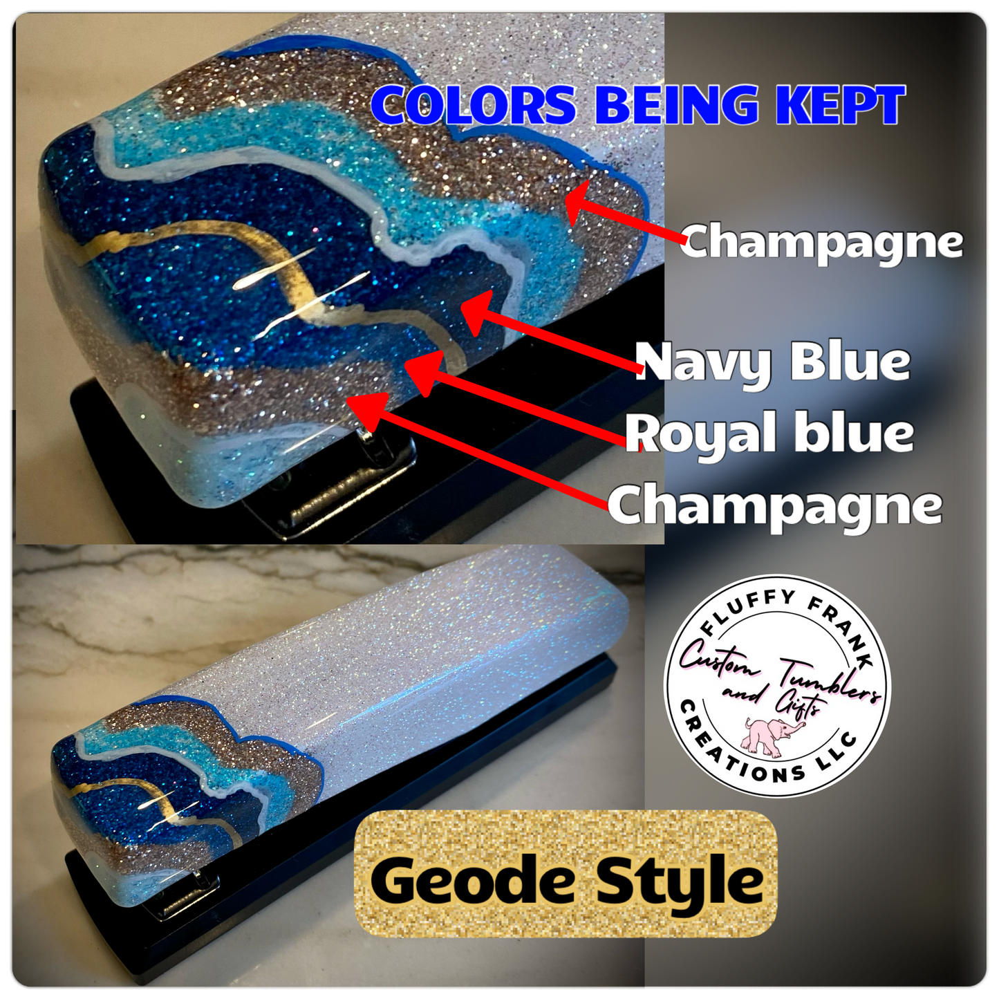 Custom Geode Desk Set