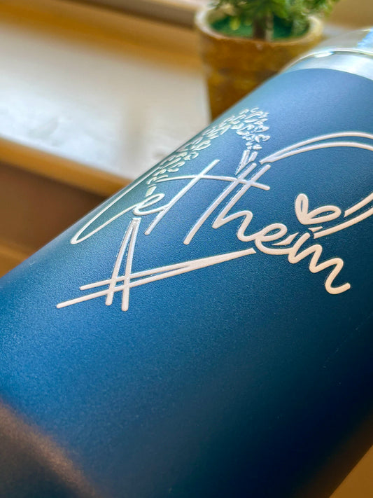 Let Them 40oz navy blue
