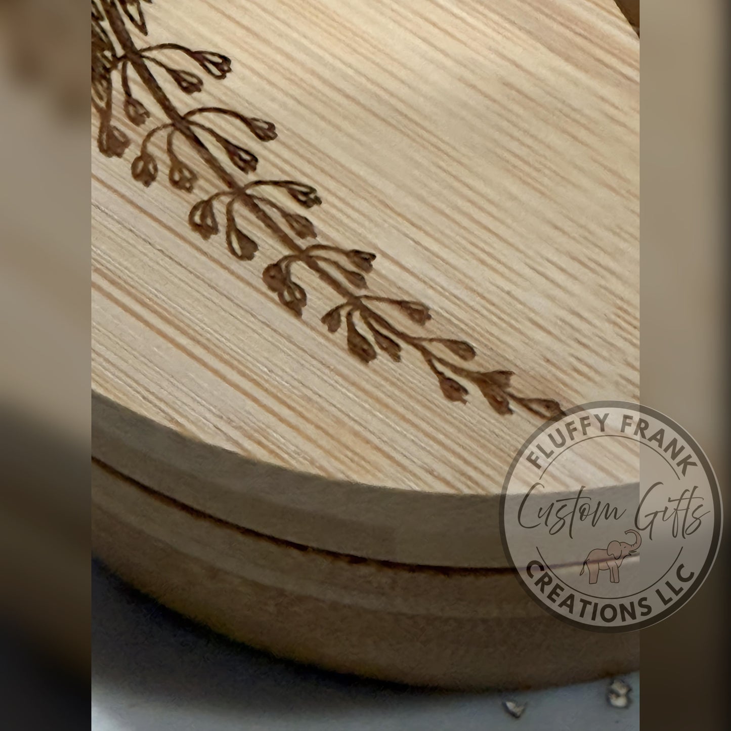 Personalized Bamboo Pill Organizer | Custom Engraved 7-Day Weekly Pill Box | Laser Etched Floral Pill Case Gift