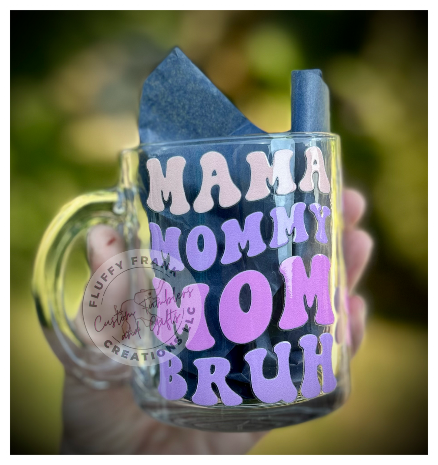 Mom to Bruh 12oz Glass Mug