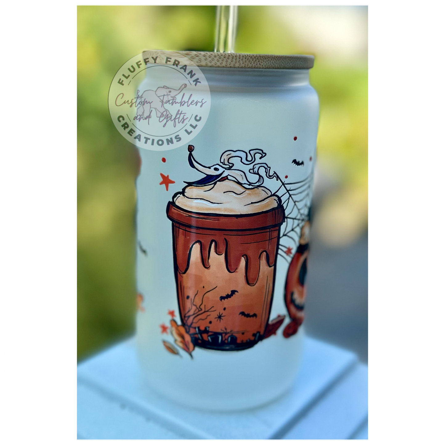NBC coffee 16oz glass (frosted)