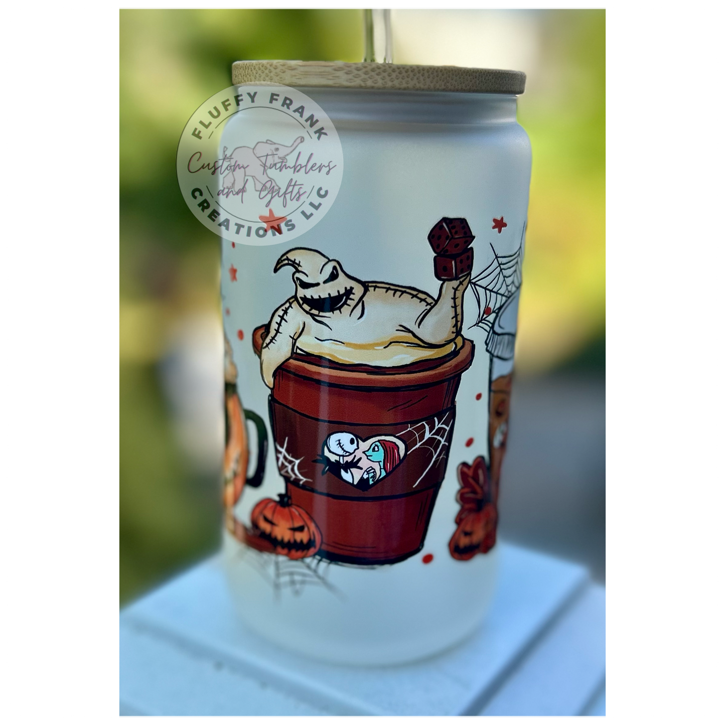 NBC coffee 16oz glass (frosted)