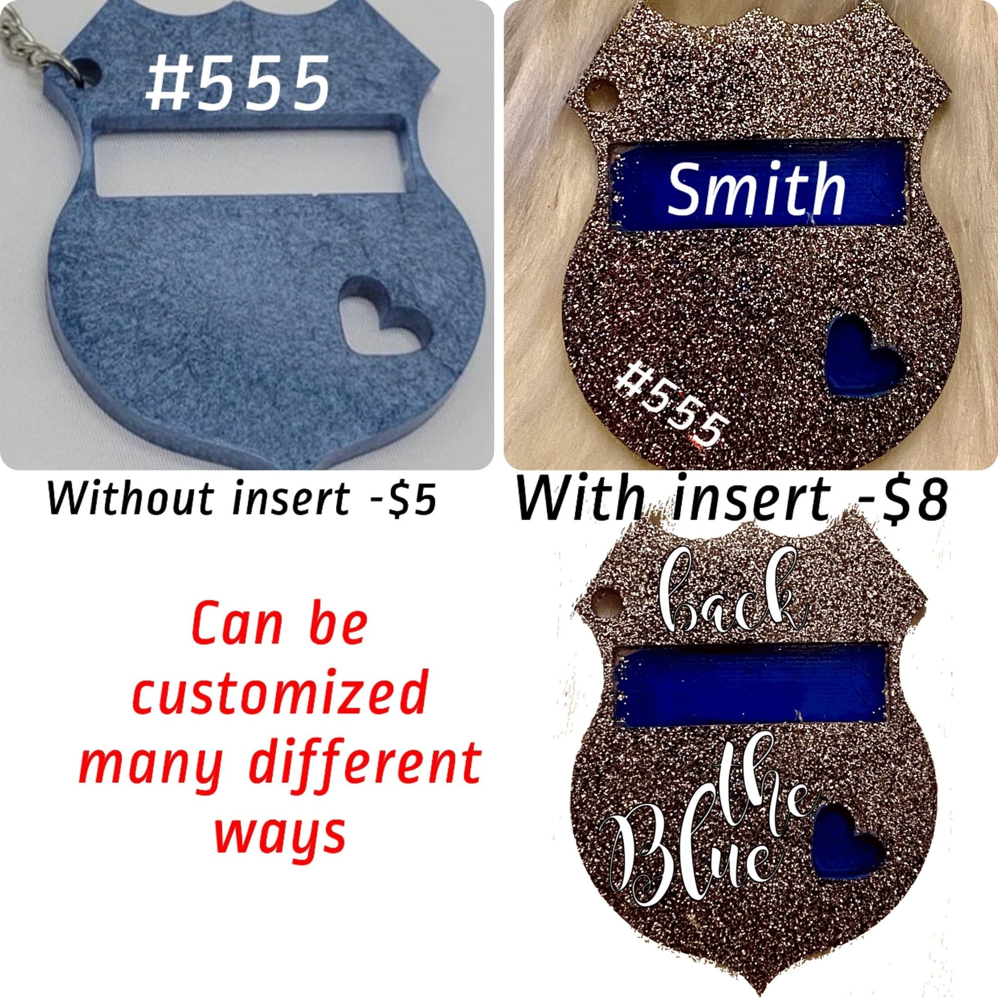 Back the Blue / Thin Blue Line keychain - FluffyFrankCreationsLLC