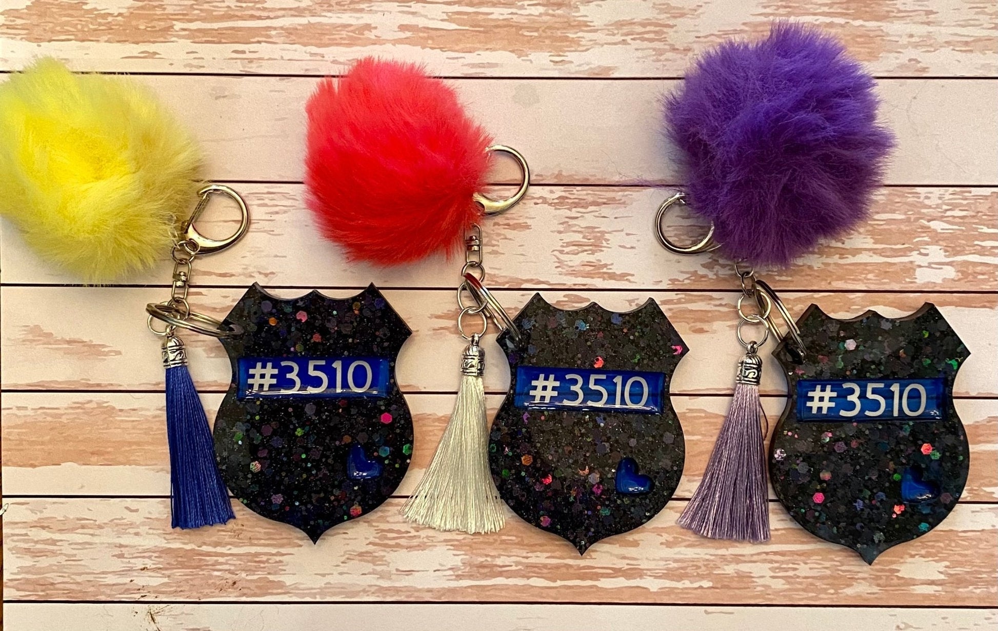 Back the Blue / Thin Blue Line keychain - FluffyFrankCreationsLLC