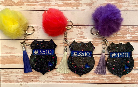 Back the Blue / Thin Blue Line keychain - FluffyFrankCreationsLLC
