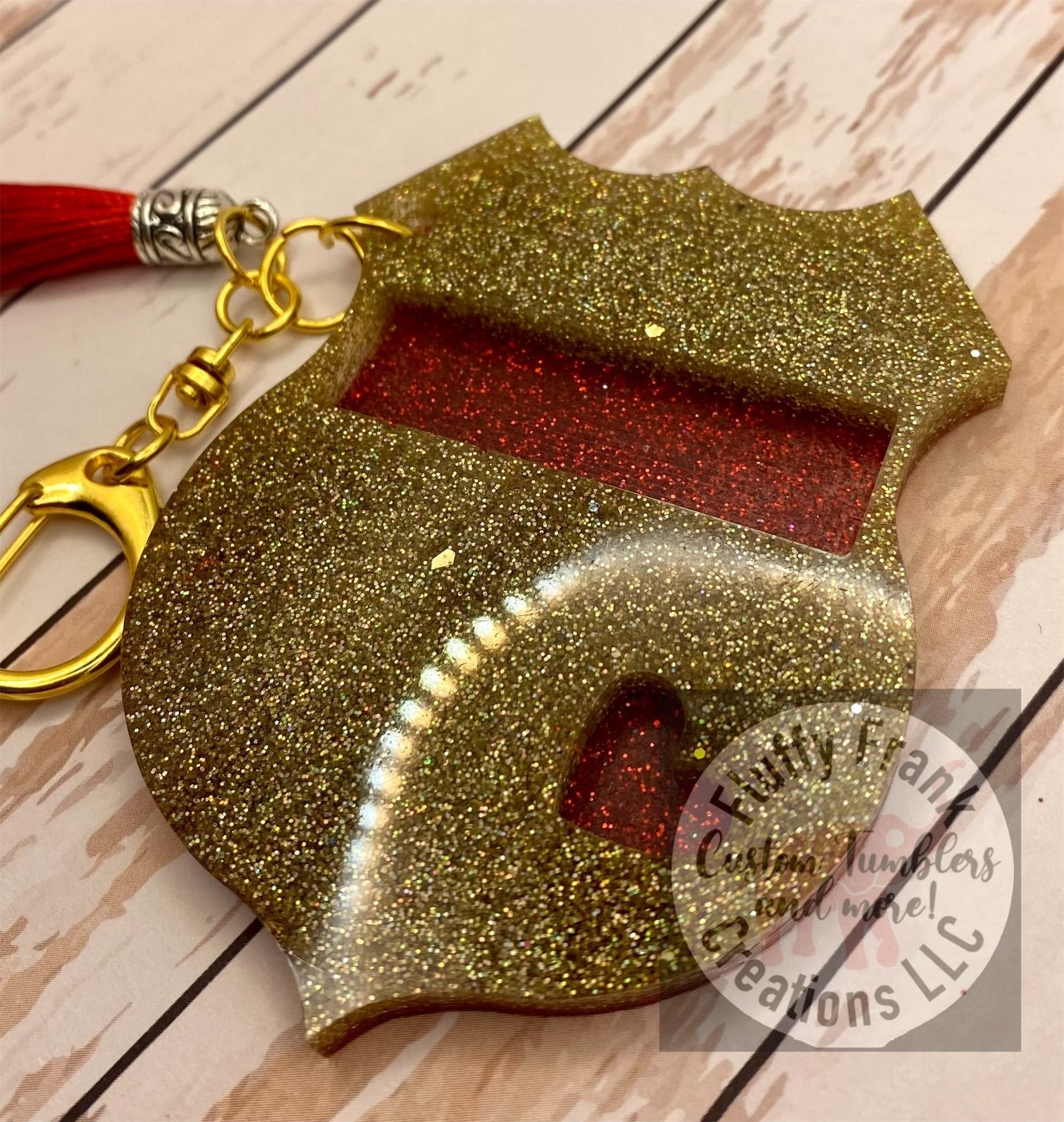 Back the Blue / Thin Blue Line keychain - FluffyFrankCreationsLLC