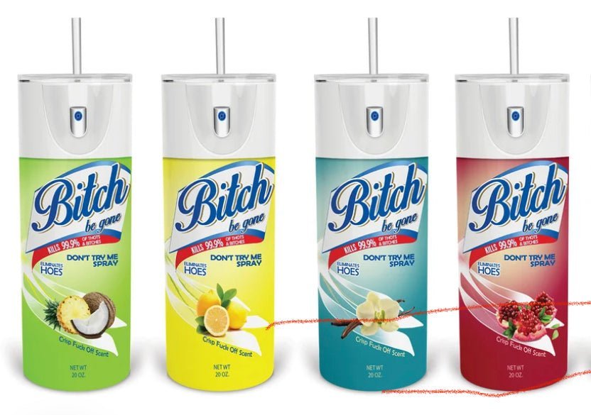 B**ch Be gone spray can tumbler (PLAIN) - FluffyFrankCreationsLLC