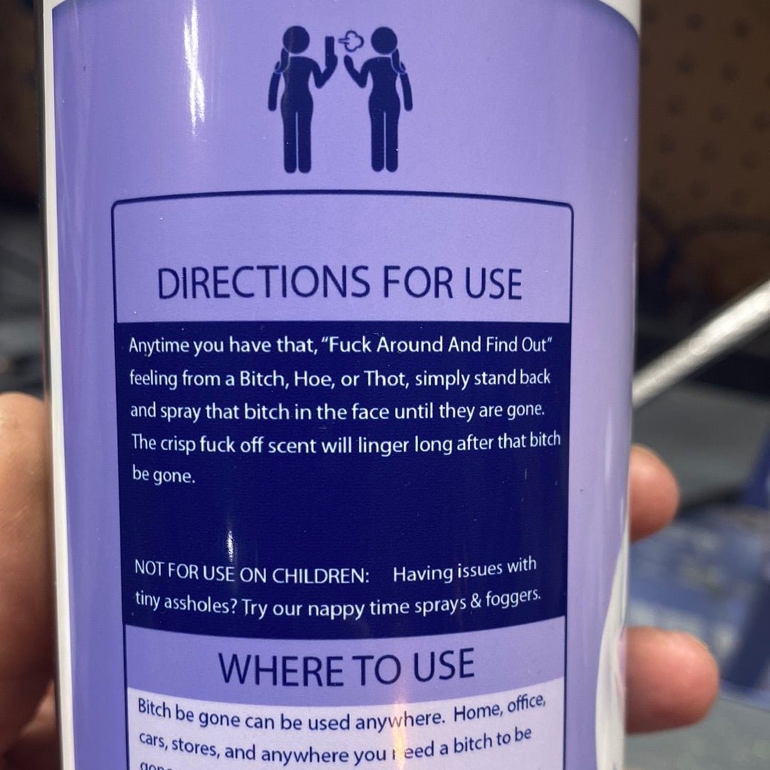 B**ch Be gone spray can tumbler (PLAIN) - FluffyFrankCreationsLLC