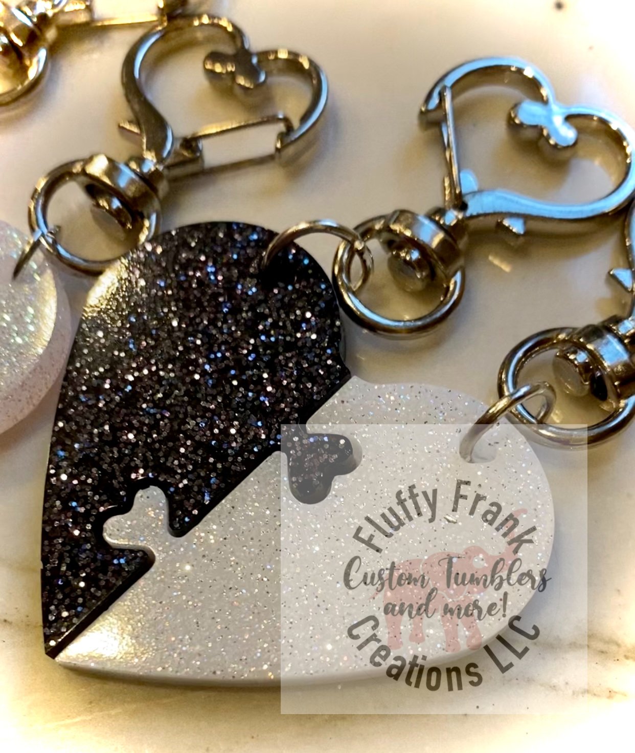 Besties Heart Puzzle Keychain - FluffyFrankCreationsLLC