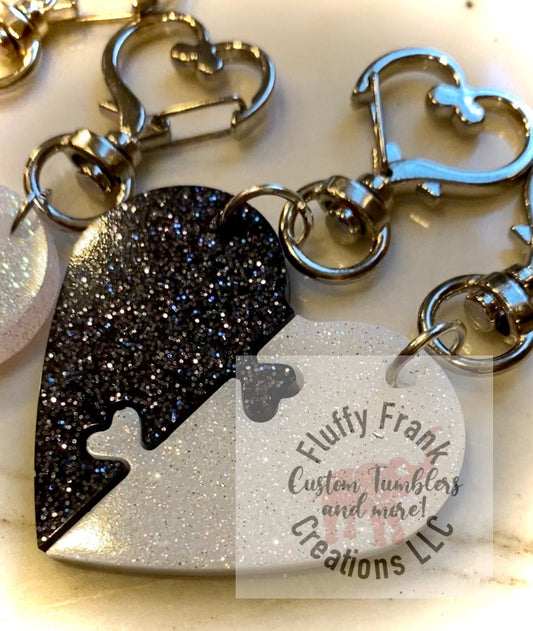Besties Heart Puzzle Keychain - FluffyFrankCreationsLLC