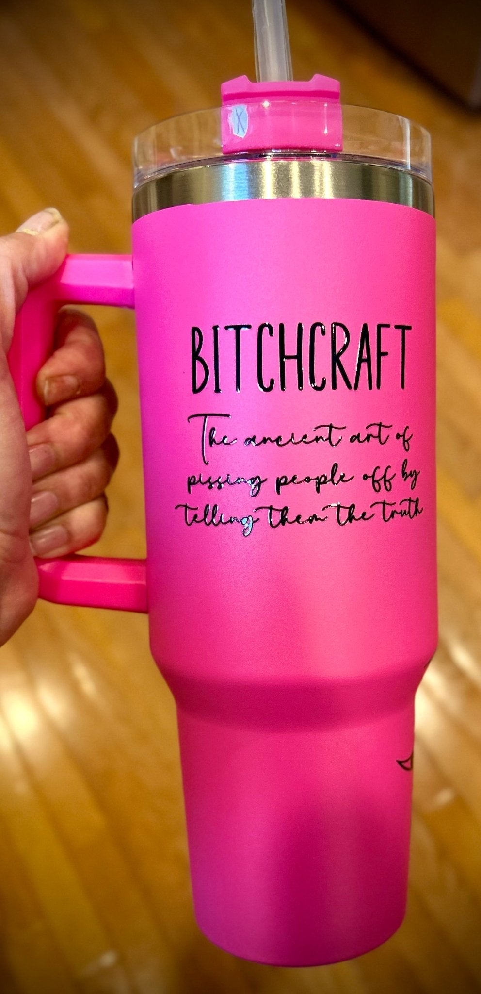 Bitchcraft 40oz hot pink - FluffyFrankCreationsLLC