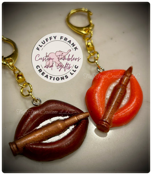 Bite Me Lips Keychain - FluffyFrankCreationsLLC