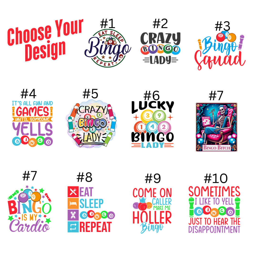 Canvas Bingo Themed Zipper pouch - FluffyFrankCreationsLLC