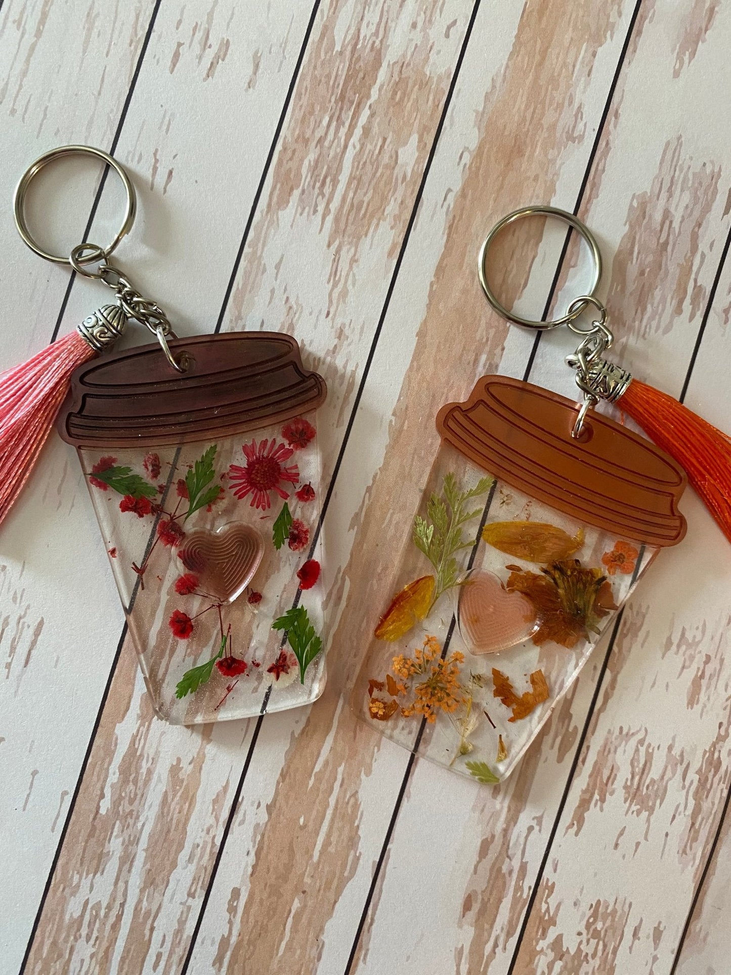 Coffee cup resin keychain - FluffyFrankCreationsLLC