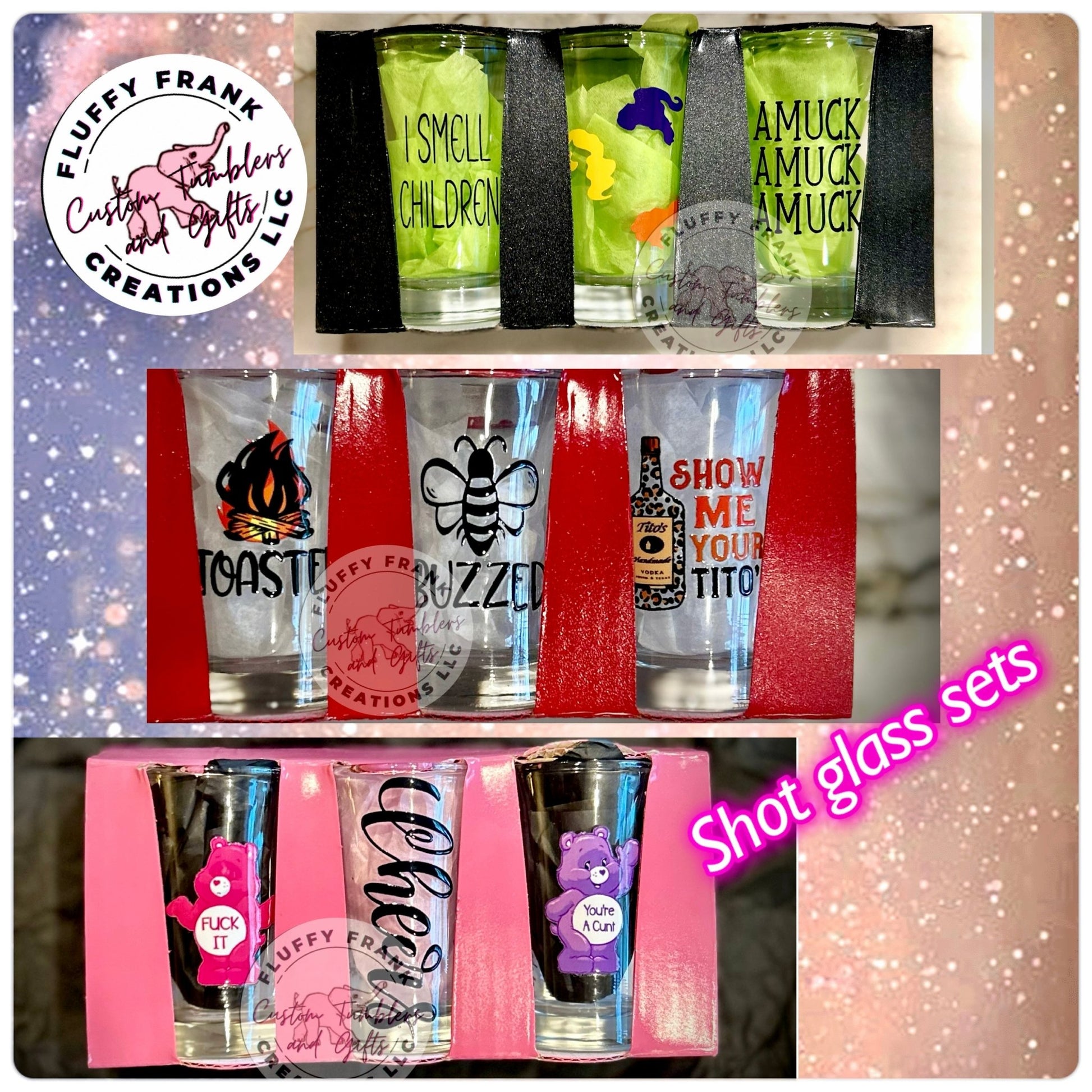Create your own Shot Glass Set - FluffyFrankCreationsLLC