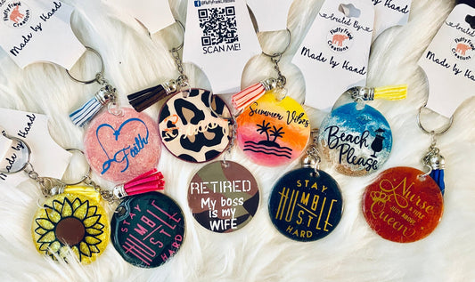 Custom Round keychain - FluffyFrankCreationsLLC
