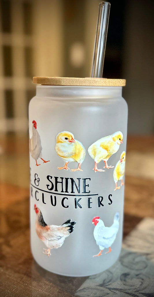 Mothercluckers 16oz  glass (frosted)
