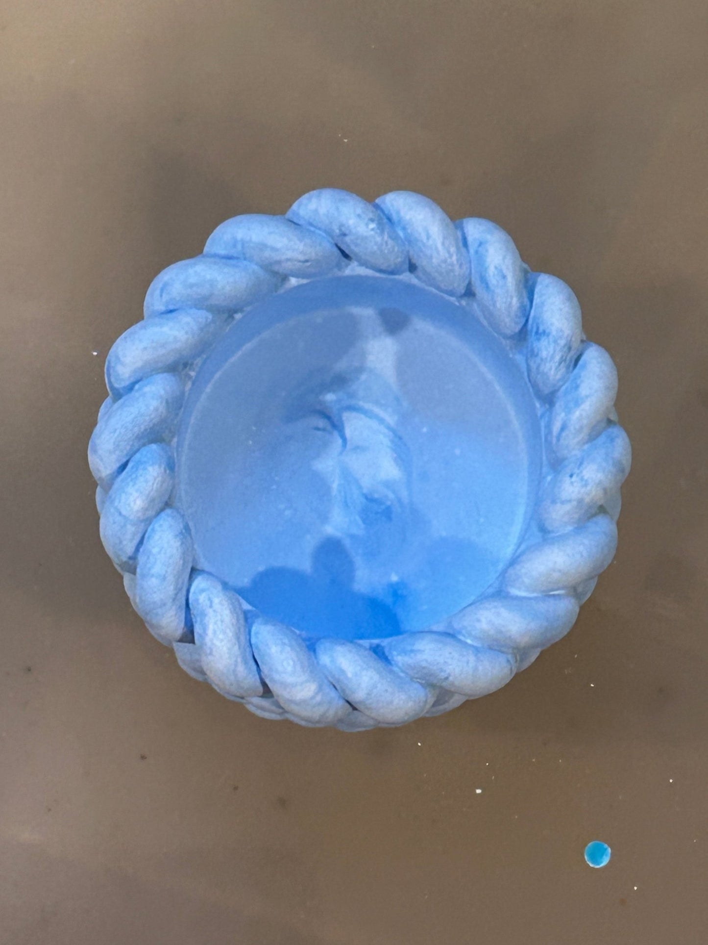 Pastel Tea Light holder. Eco resin, hand poured Trinkets - FluffyFrankCreationsLLC