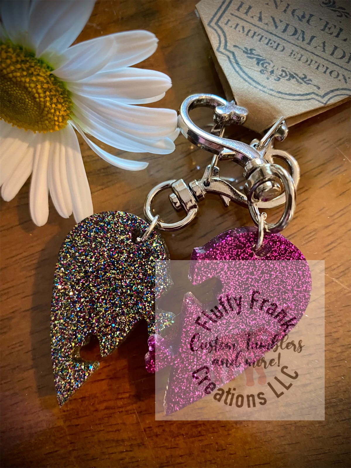Besties Heart Puzzle Keychain