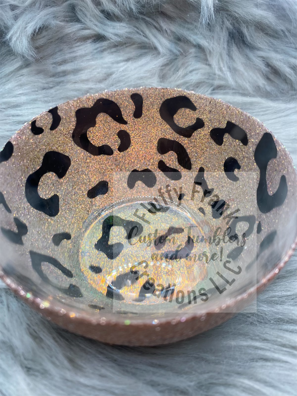 Leopard opal wine glass