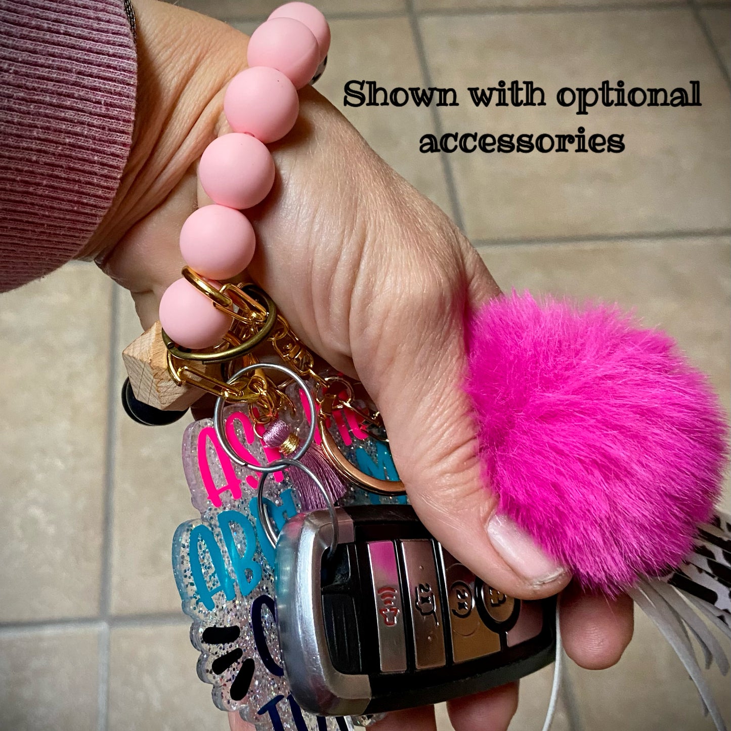 Silicone bead wristlet