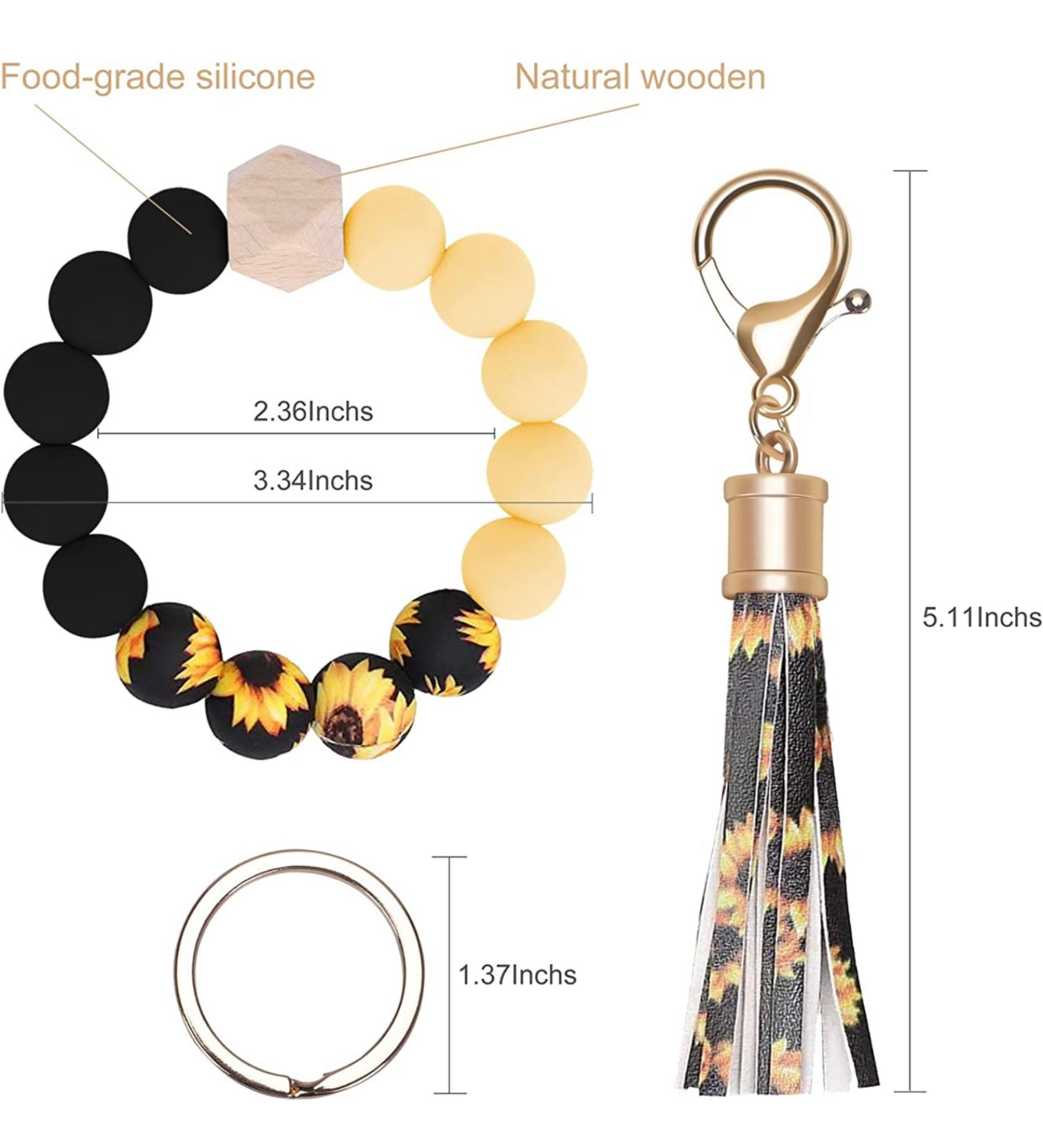 Silicone bead wristlet