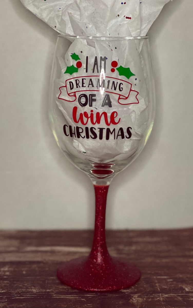 Customized Glitter Wine Glasses (Body V)