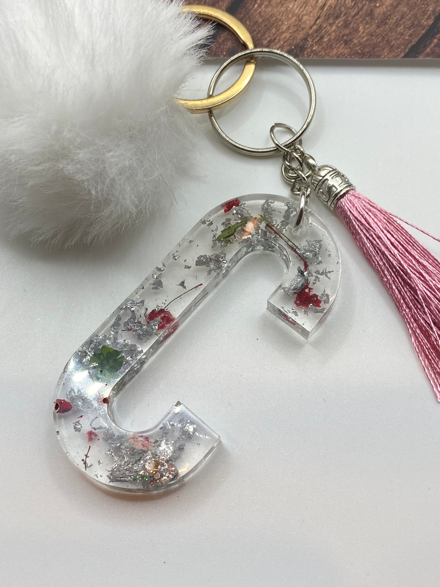 Resin letter keychain
