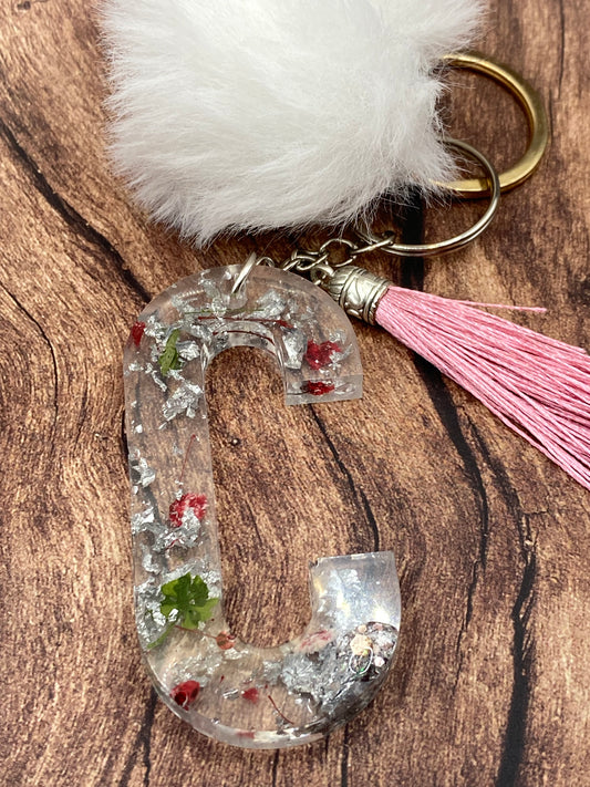 Resin letter keychain