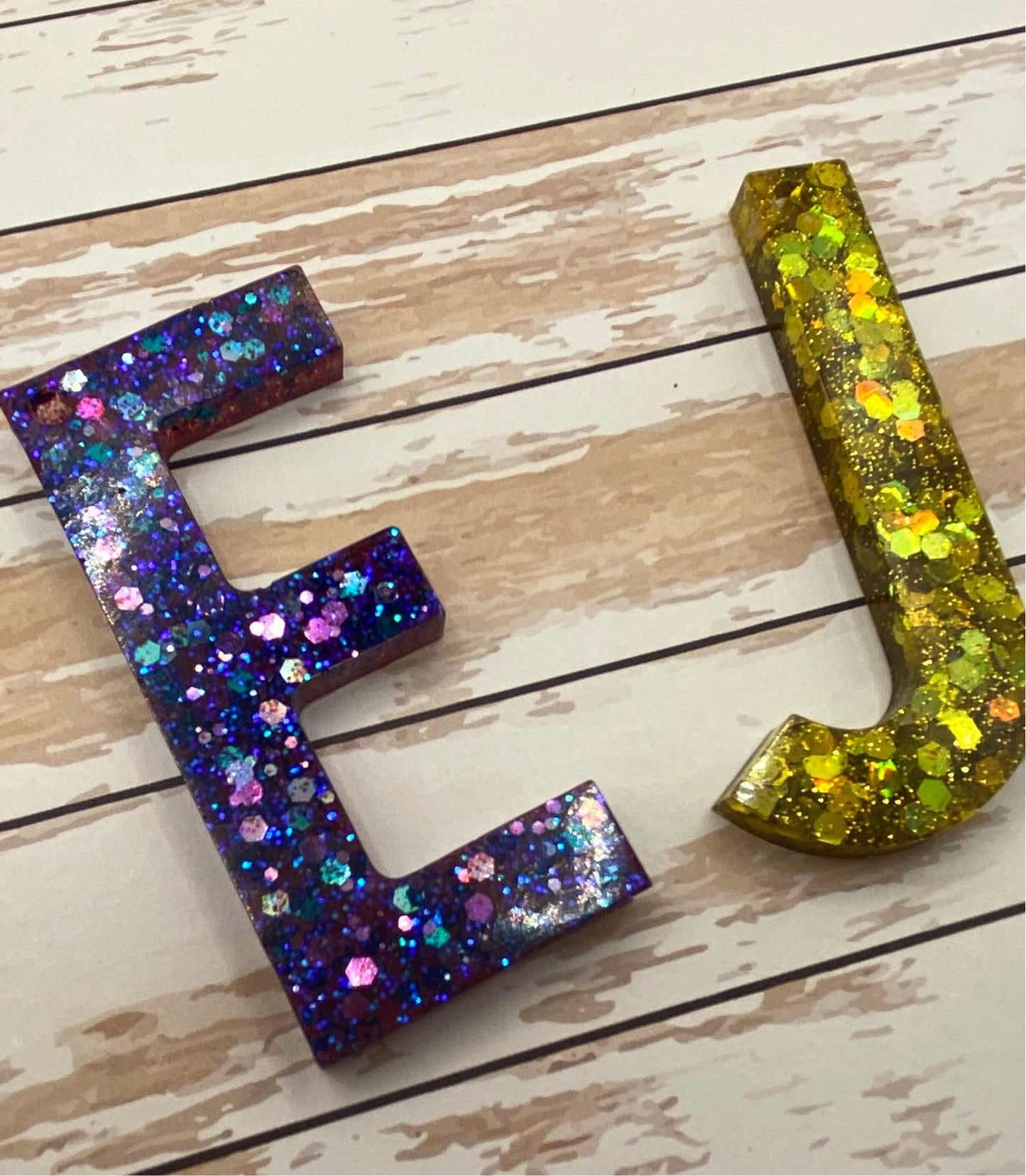 Resin letter keychain