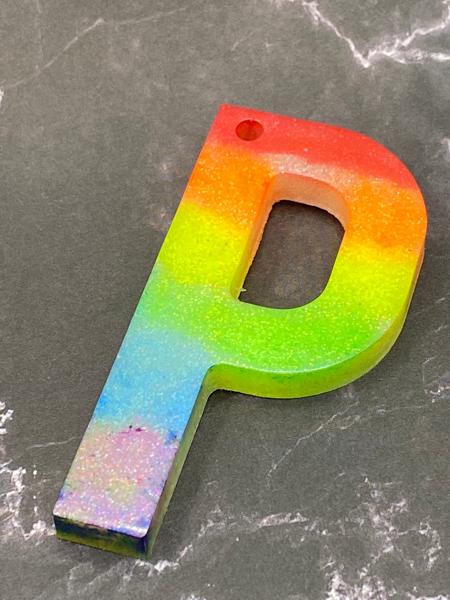 Resin letter keychain
