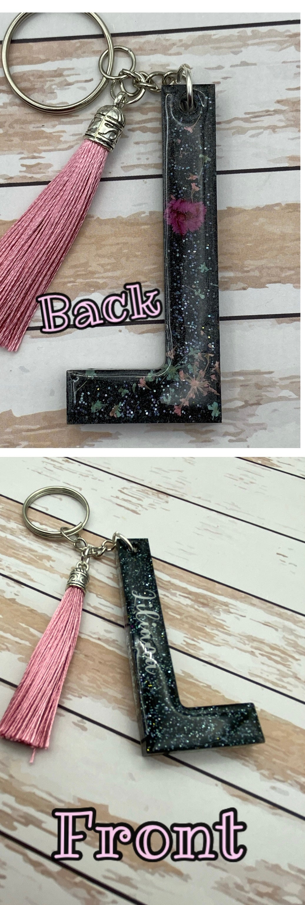 Resin letter keychain