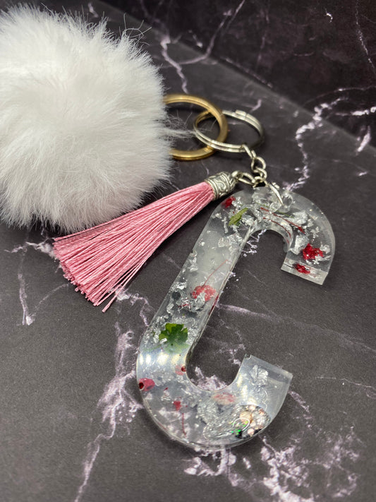 Resin letter keychain