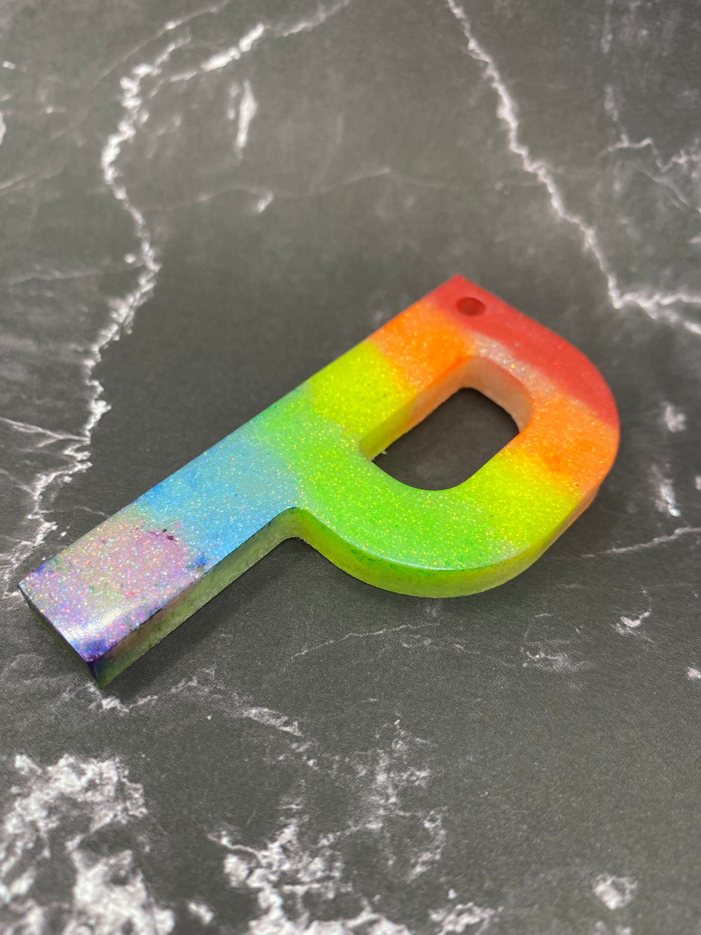 Resin letter keychain