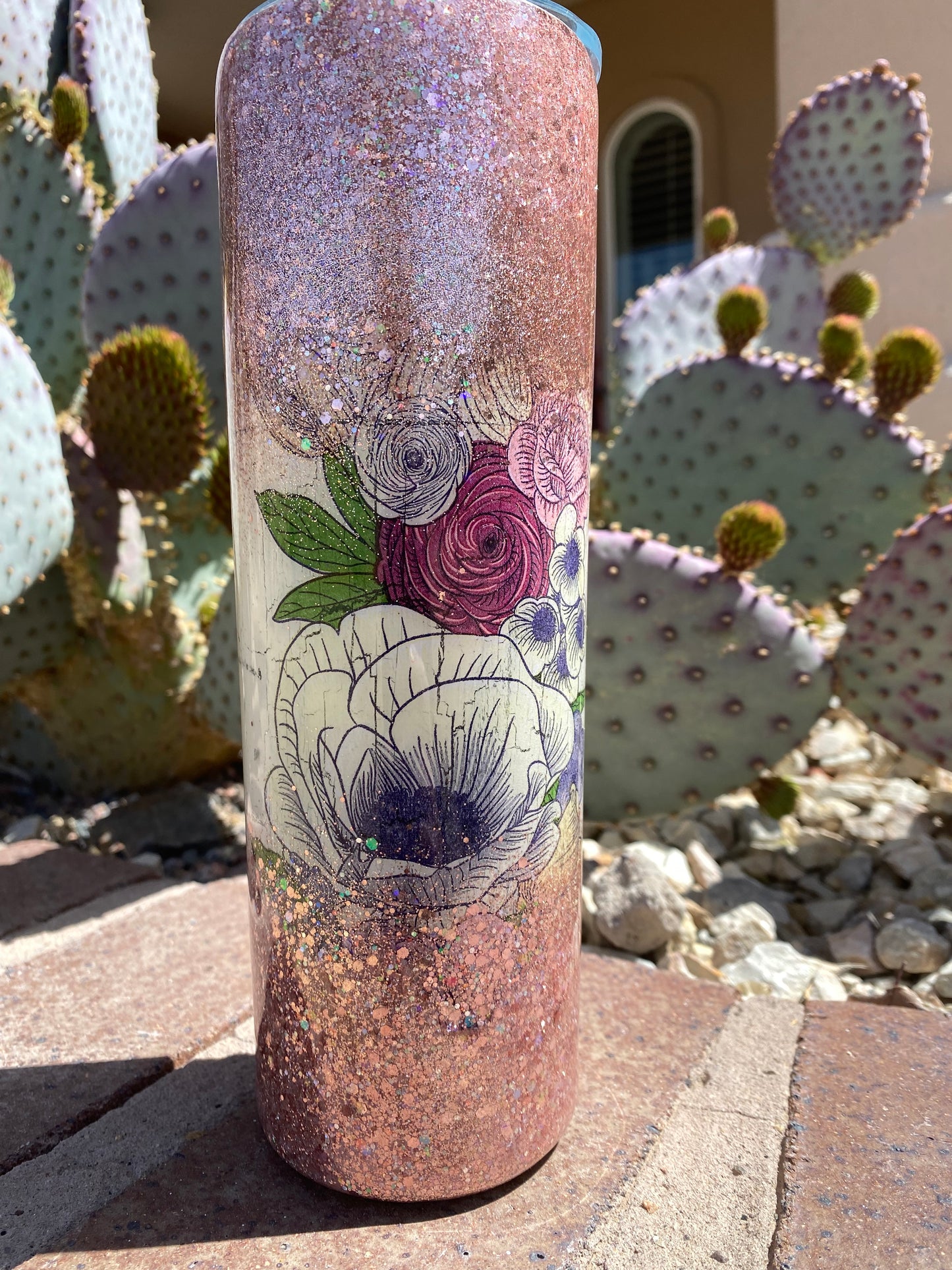Vintage floral rose gold
