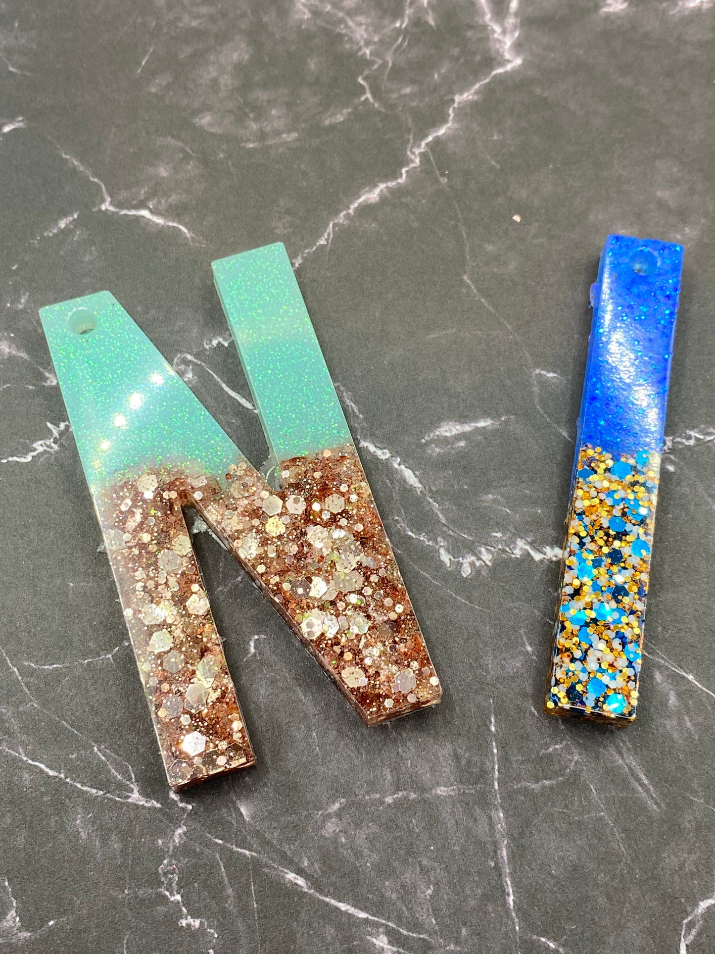 Resin letter keychain