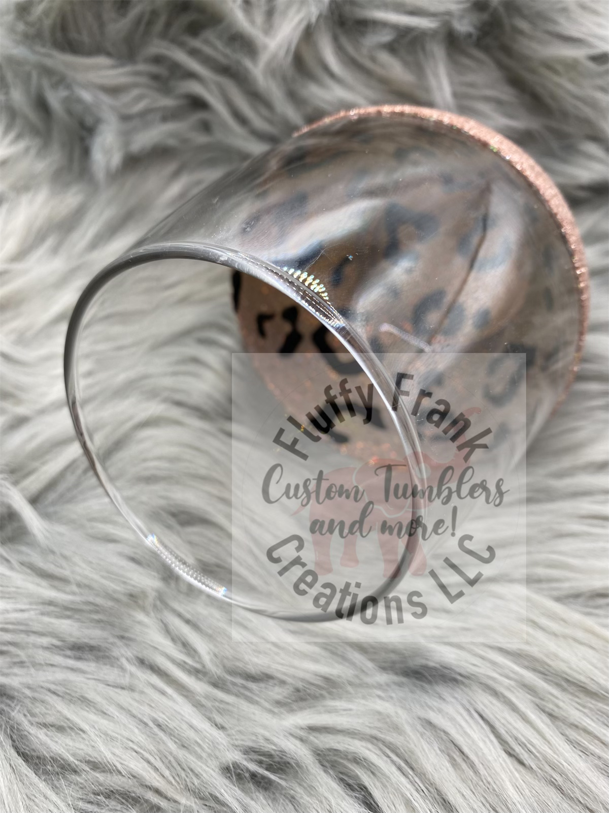 Leopard opal wine glass