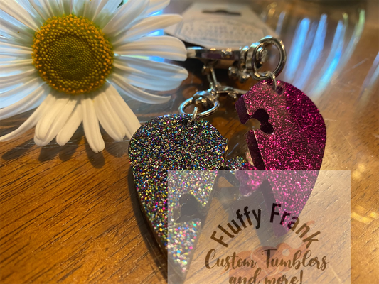 Besties Heart Puzzle Keychain