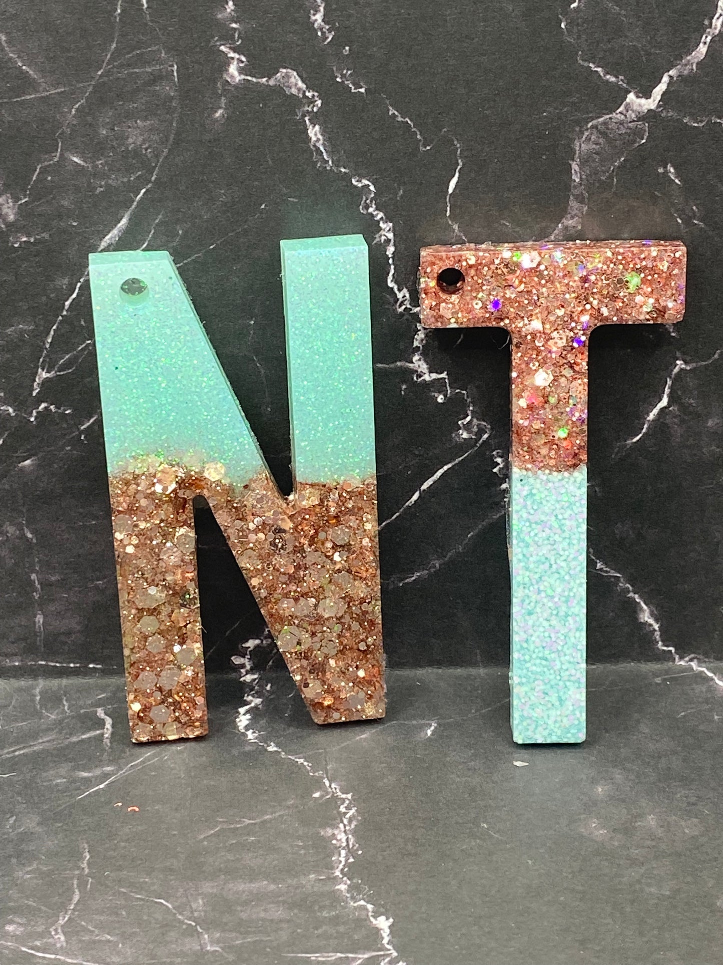 Resin letter keychain