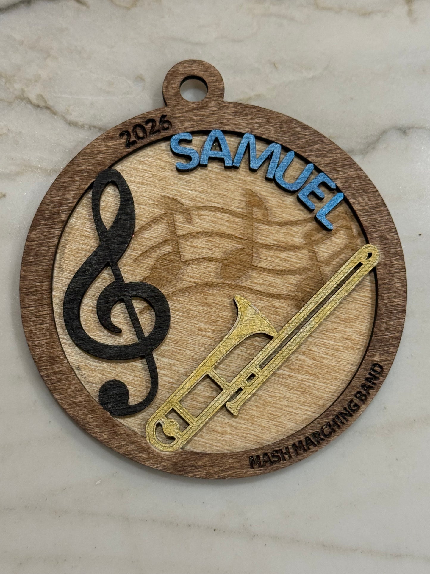 Personalized Trombone Ornament | Custom Marching Band Gift