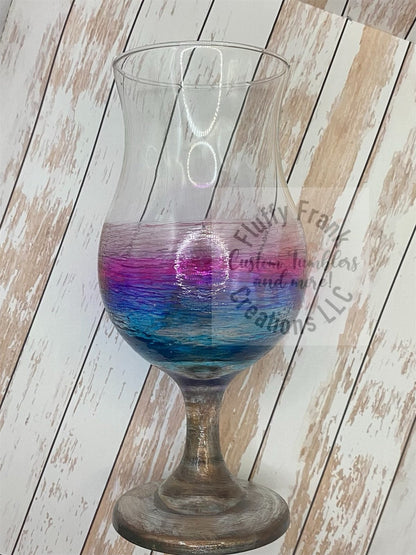 20oz hand stained Hurricane glass - FluffyFrankCreationsLLC