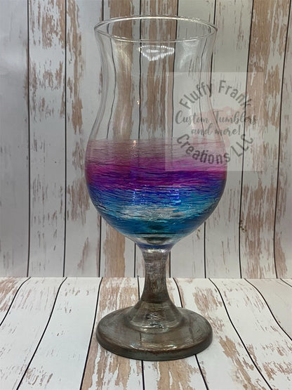 20oz hand stained Hurricane glass - FluffyFrankCreationsLLC