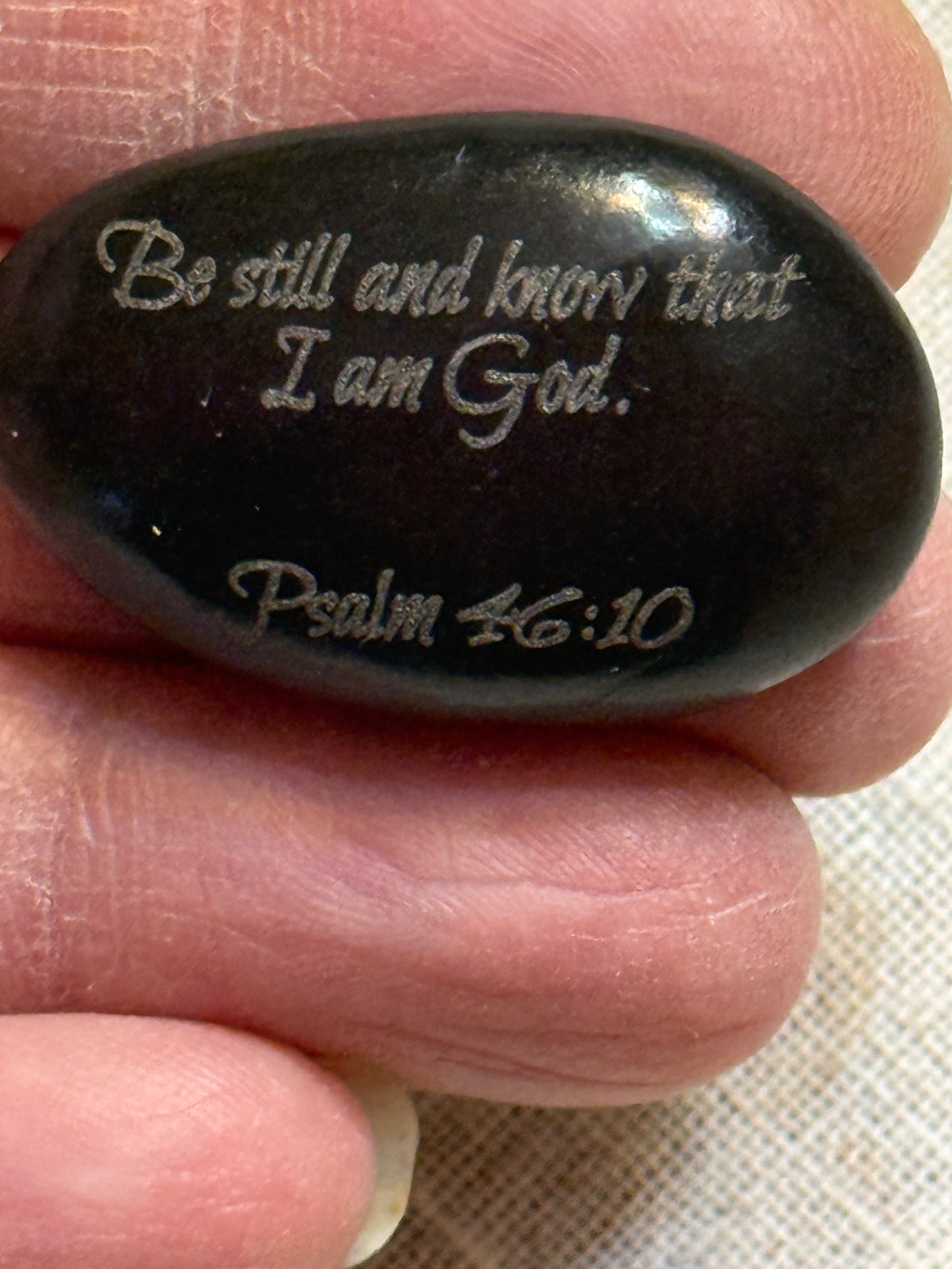 Engraved Scripture River Stone