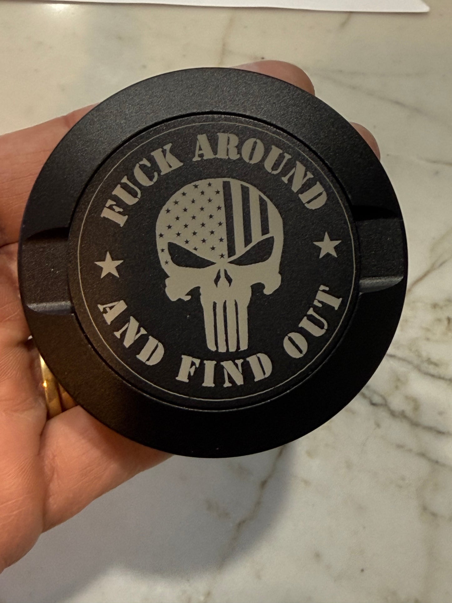 Laser Engraved FAFO Punisher Skull Snus Can | Patriotic Nicotine Pouch Tin
