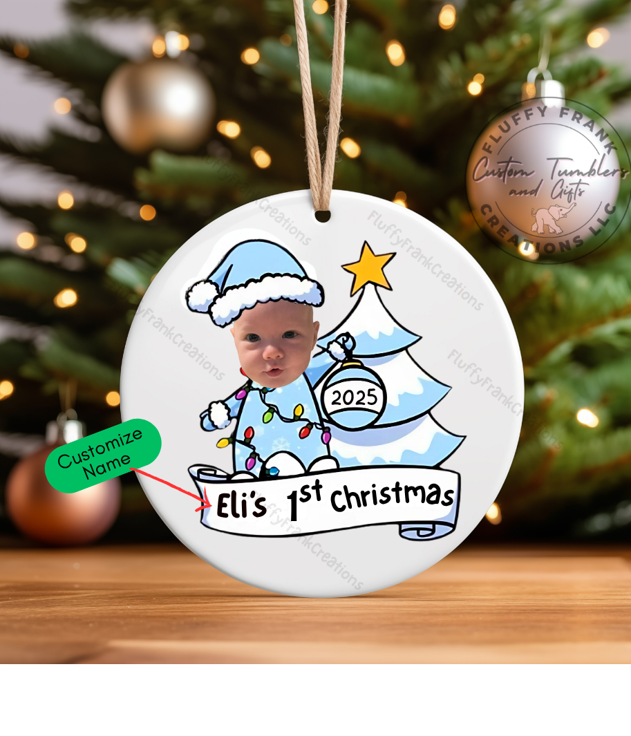 Baby's First Christmas Ornament - use your photo
